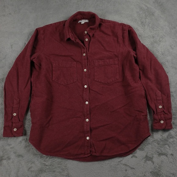 Madewell Tops - Madewell Shirt Womens XXS‎ Red Long Sleeve Button Up Pocket Top